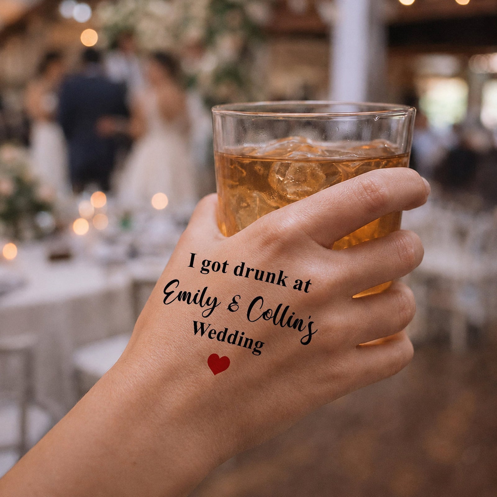 Custom Wedding Bachelor Hen's Party Temporary Tattoos, Party Favors For Guests - Personalized Tattoo