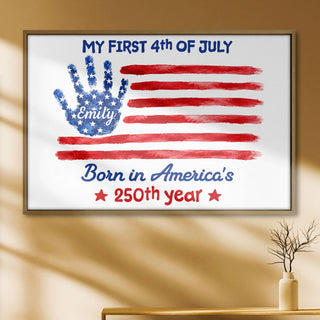 My First 4th Of July, Horizontal Poster, Gift For Baby and Family - 18x12 inches