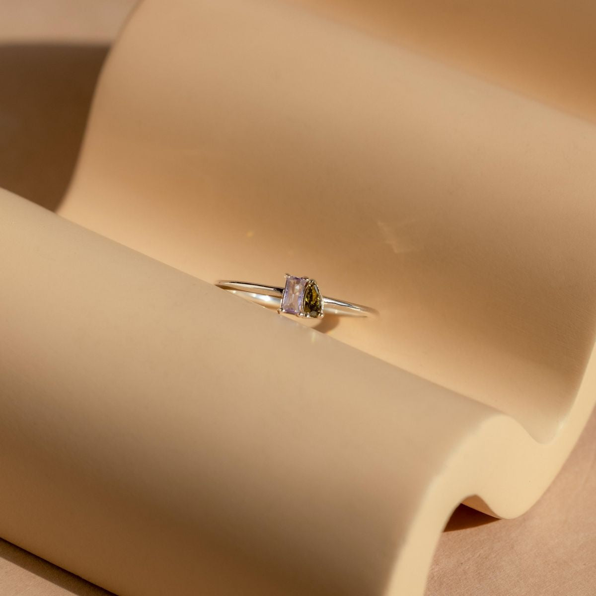 Mini Toi et Moi - Personalized Birthstone Ring, Anniversary Gift for Couples