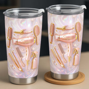 Hair Stylist Life Is Beautiful, Personalized Tumbler, Gift for Hairdresser, Cosmetologist Salon Owner Present