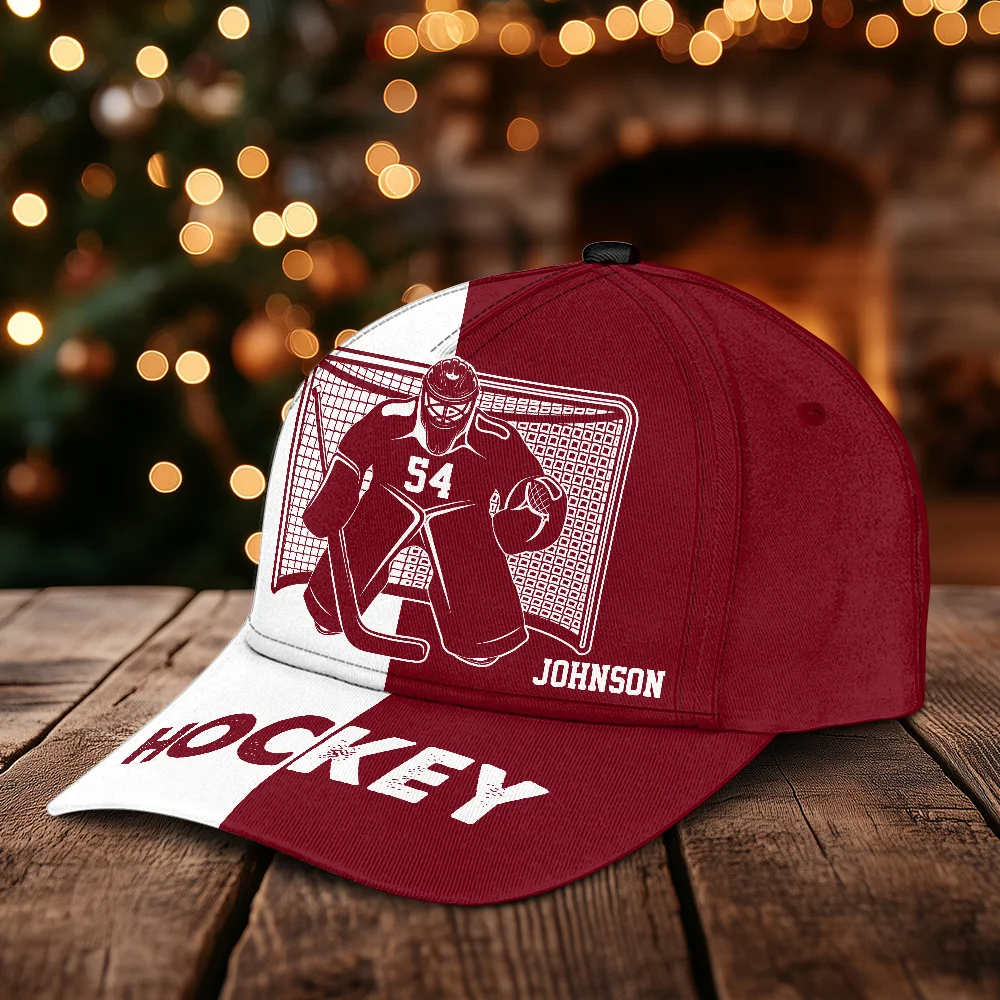 Personalized Hockey Goalie Multicolor Classic Cap Custom Name And Number