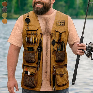 Personalized Fishing Legend Printed Classic Tee, Creative Gift for Men Who Love Lakeside Fishing