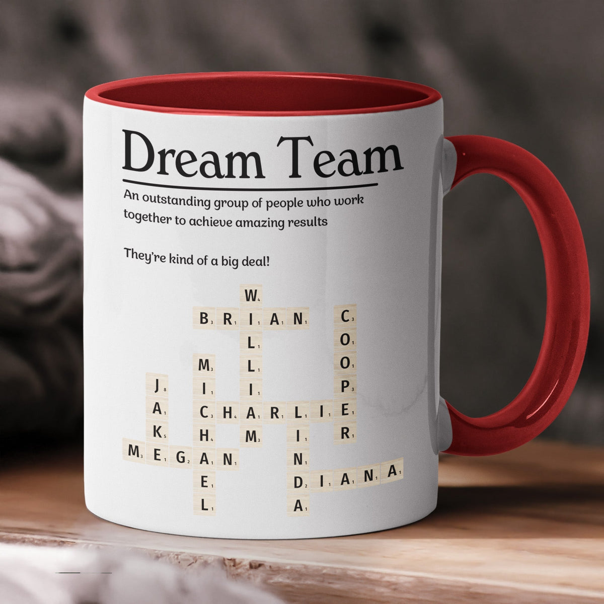 Best Team Coworker Gifts Custom Name Scrabble Words - Personalized Mug