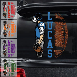 Personalized American Football Player Car Decal - Gift For American Football Lovers