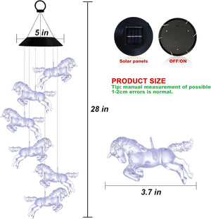 Solar Horse Wind Chime Light