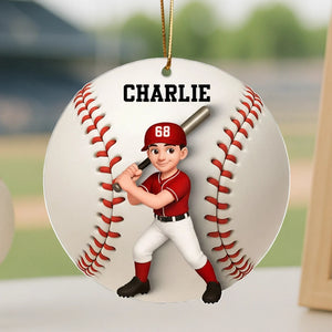 Personalized Softball Baseball Player Acrylic Ornament – Gift for Baseball Softball Lovers & Teammates