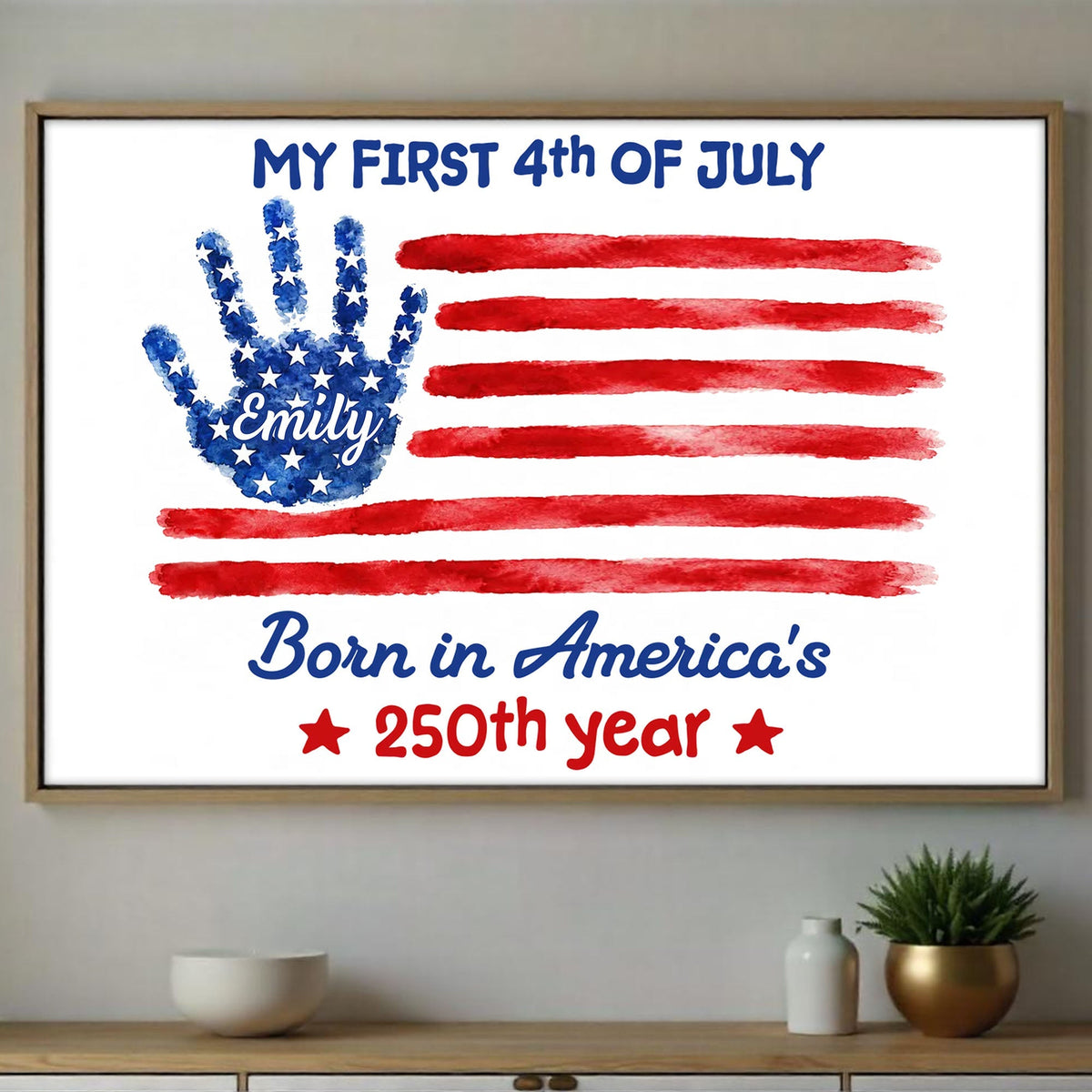 My First 4th Of July, Horizontal Poster, Gift For Baby and Family