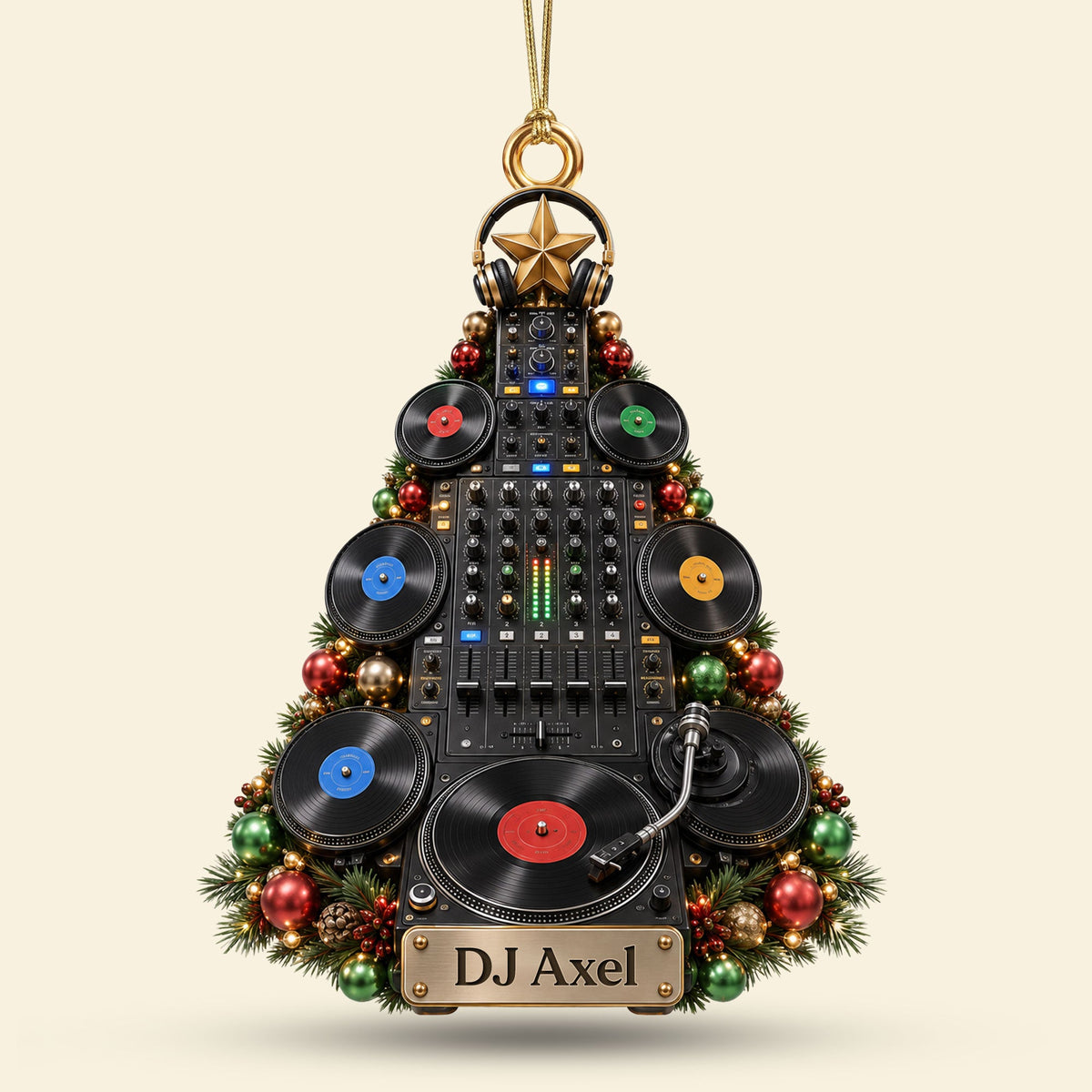 DJ Turntable Christmas Ornament - Personalized Gifts For Music Lovers