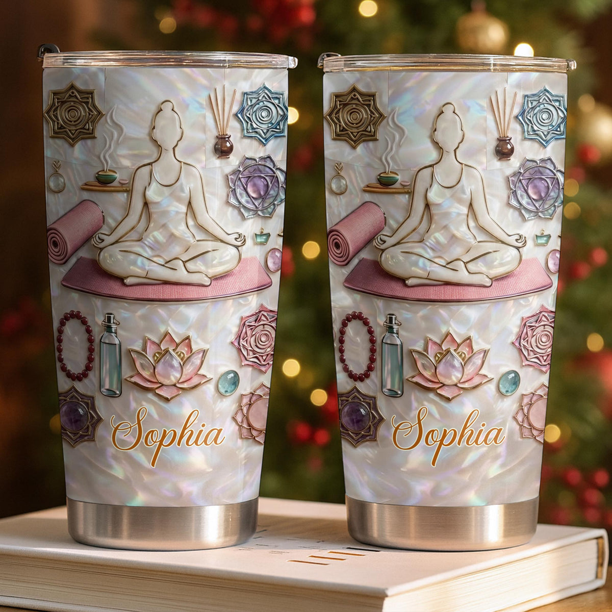 Inner Peace Yoga Woman, Stainless Steel Tumbler, Gift For Yoga Lovers