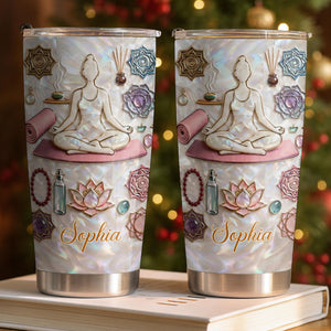 Inner Peace Yoga Woman, Stainless Steel Tumbler, Gift For Yoga Lovers