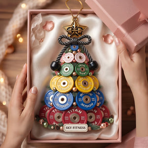 Weight Plate Tree Christmas Ornament, Personalized Gifts For Gymers