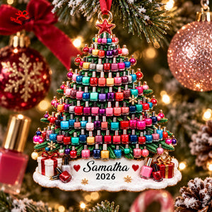 Personalized Nail Tech Christmas Ornament, Nail Artist Gift, Manicurist Christmas Gift, Nail Salon Ornament Gift