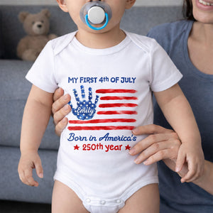 My First 4th Of July, Personalized Custom Baby Onesie, Gift For Kids
