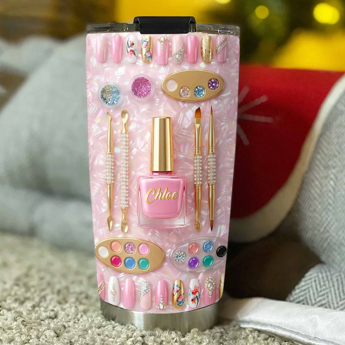 Fabulous Sparkle Nails Personalized Stainless Steel Tumbler - Gift For Nail Lovers