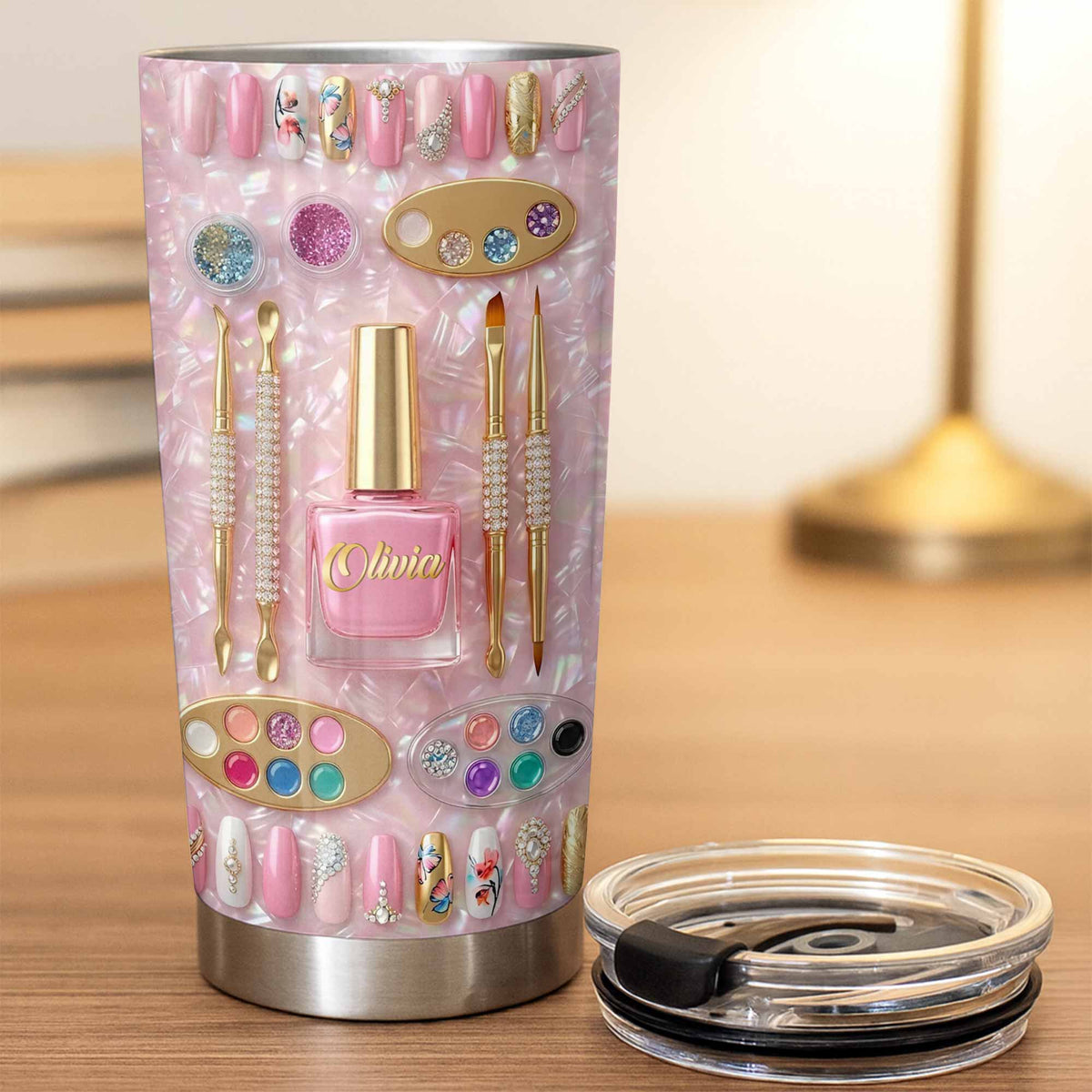 Fabulous Sparkle Nails Personalized Stainless Steel Tumbler - Gift For Nail Lovers