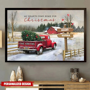 Personalized Family Farm Christmas Truck Poster
