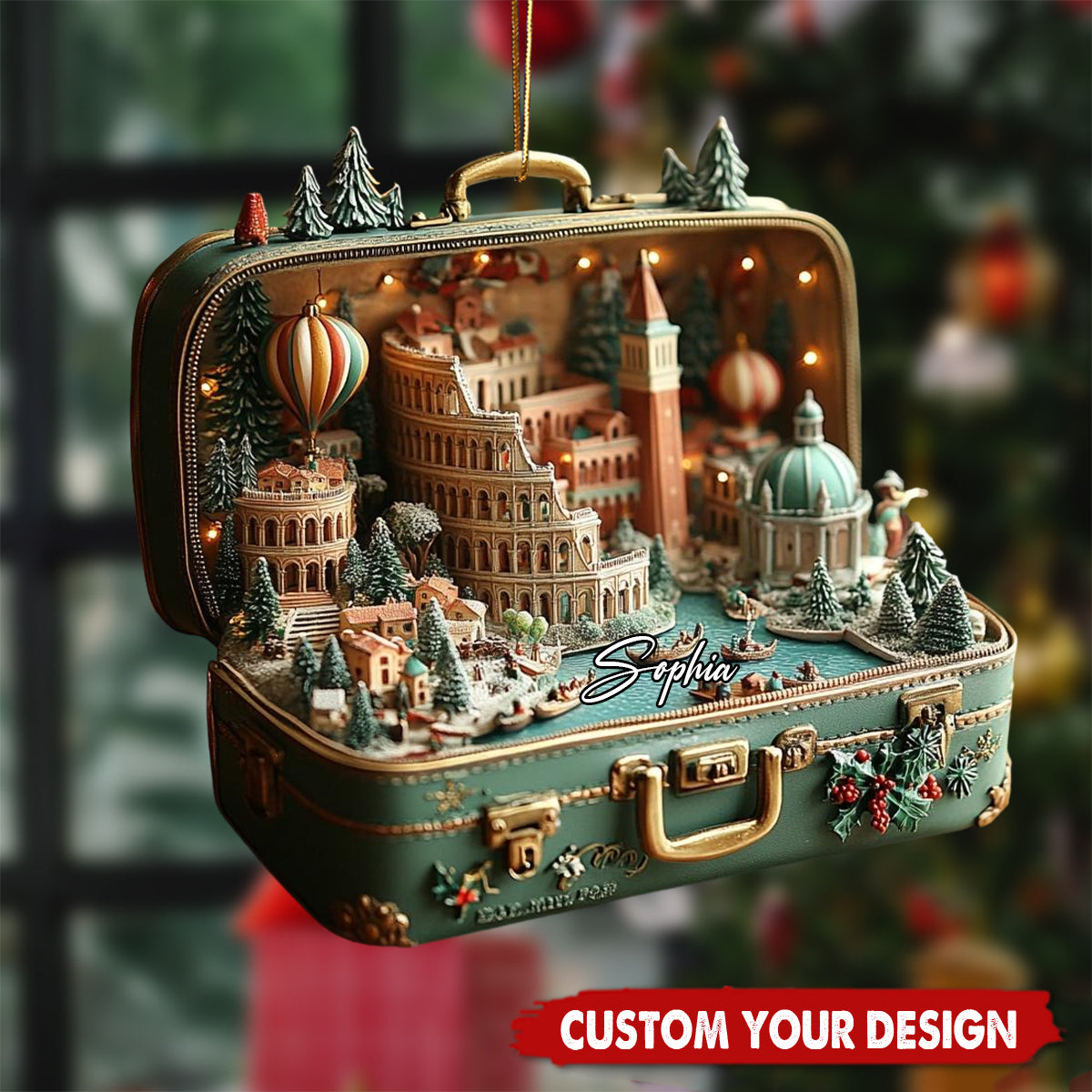 Personalized Traveling Suitcase Ornament