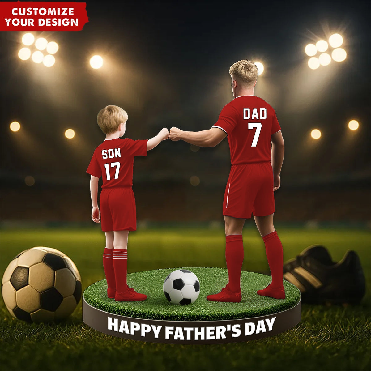 Soccer Dad And Kid - Personalized Acrylic Plaque, Father's Day Gift for Dad, Gift for Husband