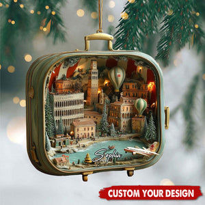 Personalized Traveling Suitcase Ornament