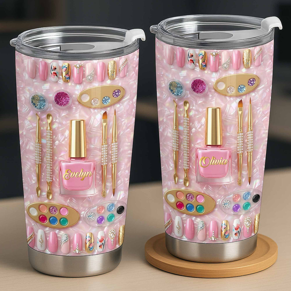 Fabulous Sparkle Nails Personalized Stainless Steel Tumbler - Gift For Nail Lovers
