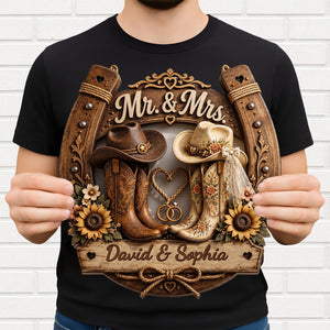 Mr. & Mrs. Personalized Wood Sign, Custom Gift For Couples and Cowboys
