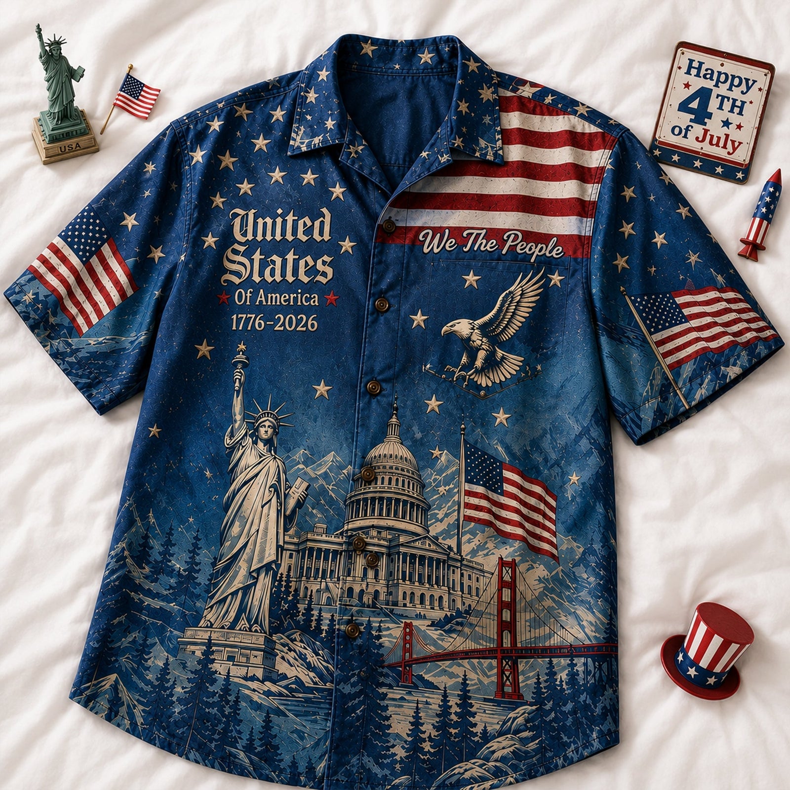 Land Of The Free Hawaiian Shirt - Personalized Gifts For Patriots