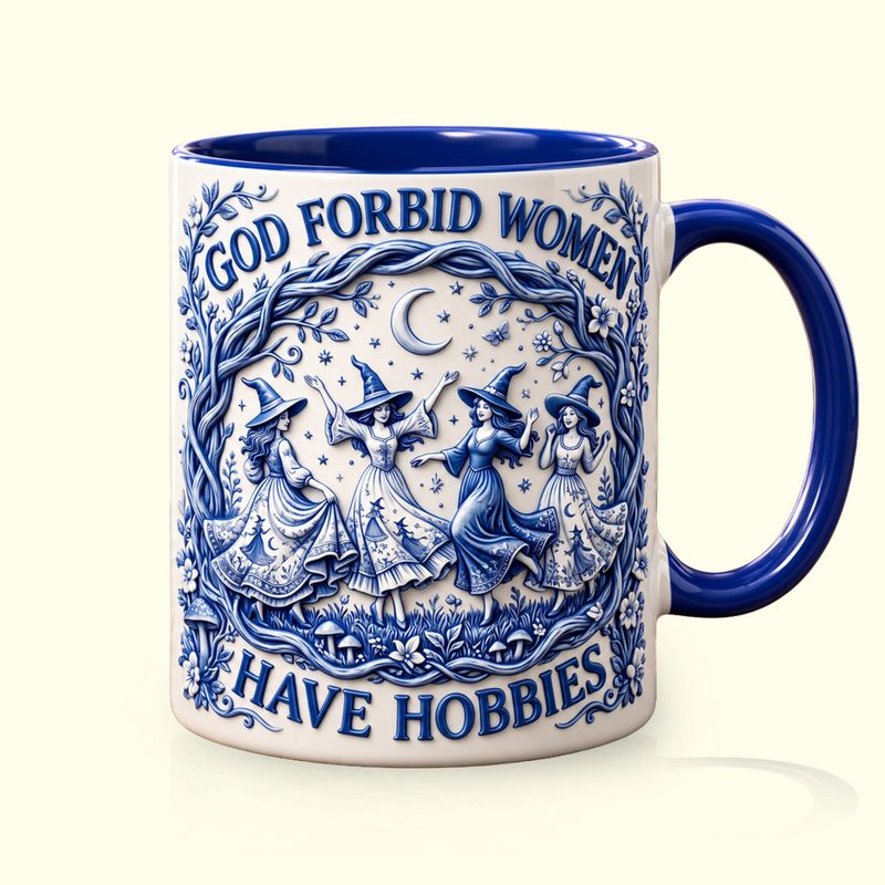 Witch Toile De Jouy Accent Mug - Personalized Gifts For Witches