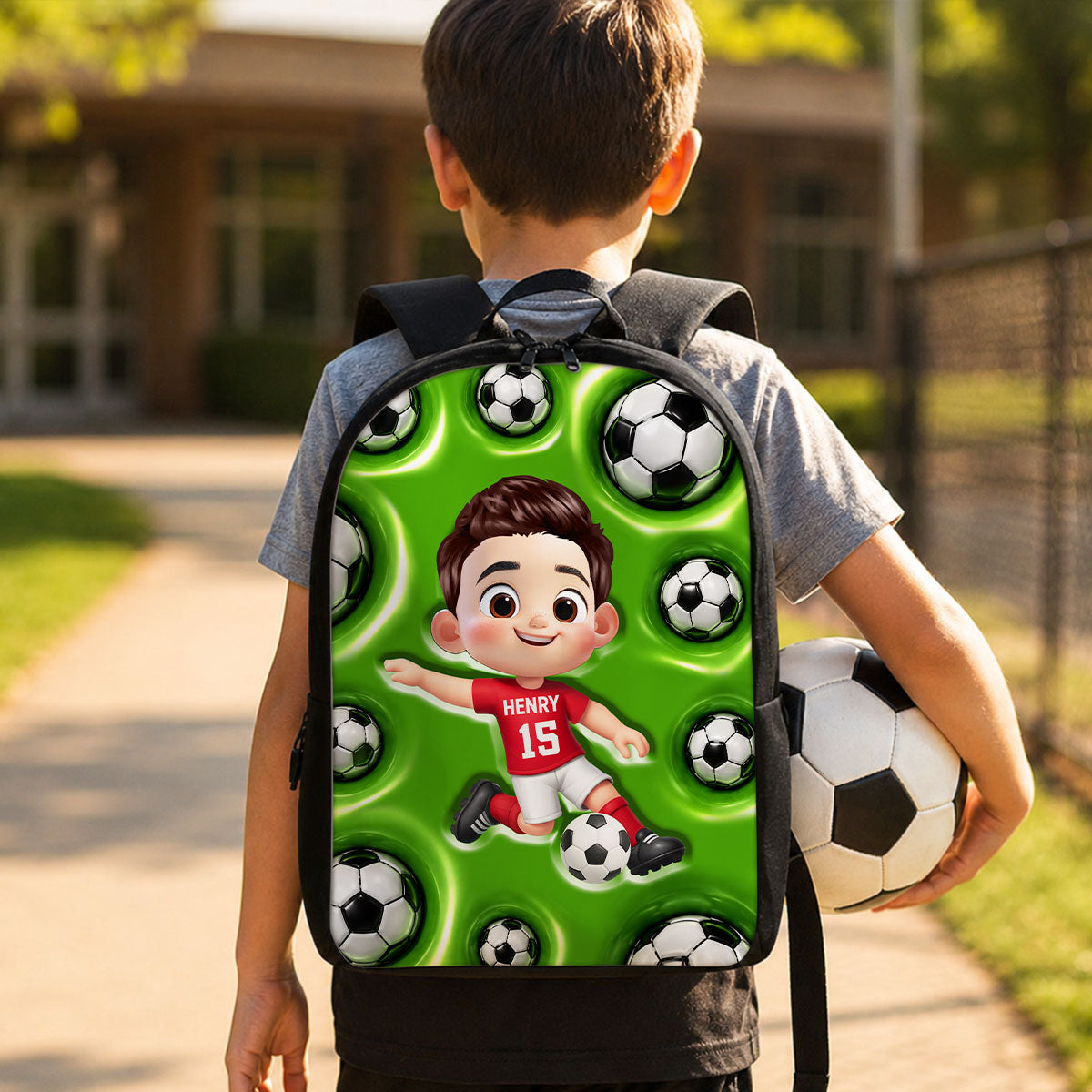 Soccer Patterns Boy And Girl - Personalized Backpack - Back To School Gift For Kids, Daughters, Sons, Grandkids