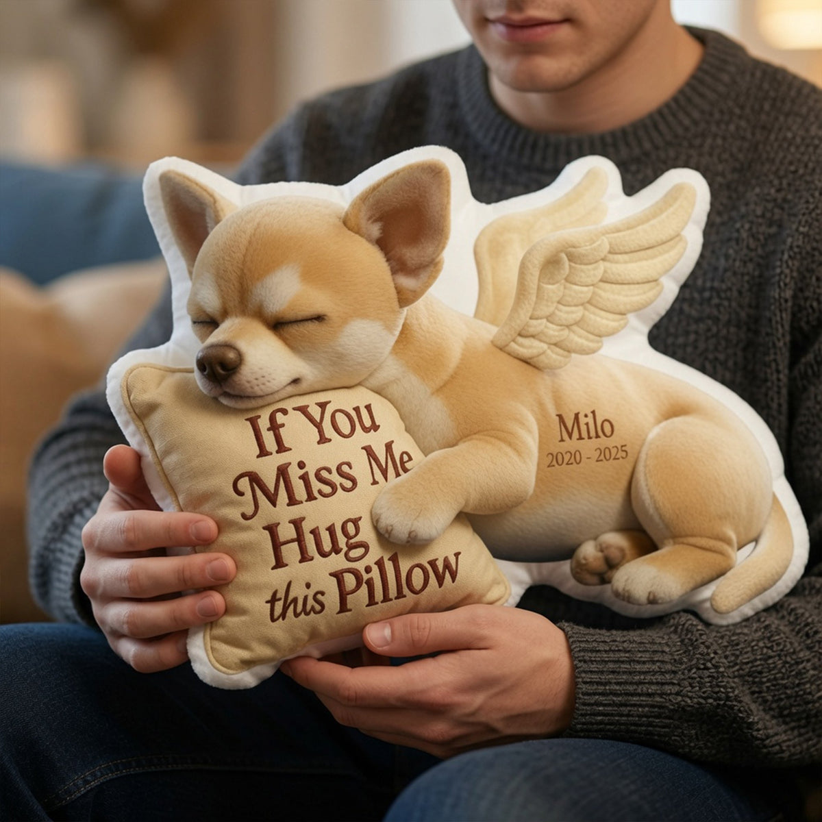 Dog Memorial Custom Shaped Pillow - Custom Photo Gifts For Dog Lover