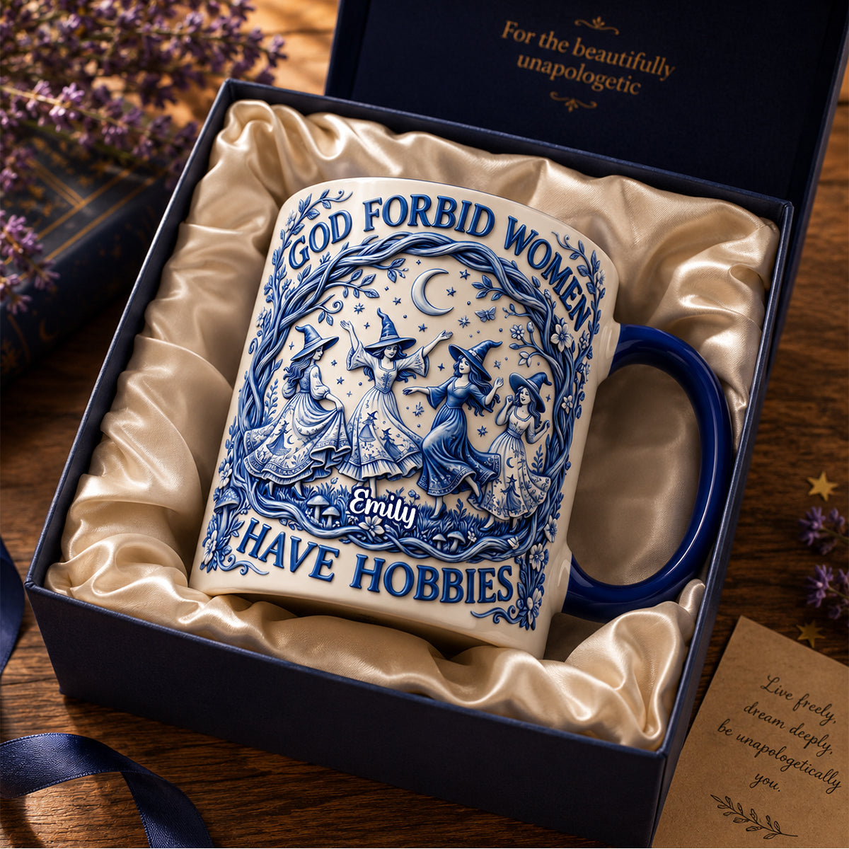 Witch Toile De Jouy Accent Mug - Personalized Gifts For Witches