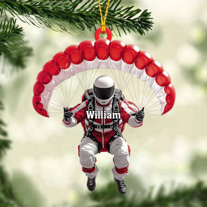 Personalized Skydiver Acrylic Ornament - Custom Name Parachuting Gift for Extreme Sports Lovers