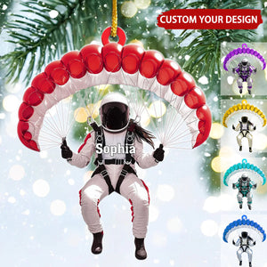Personalized Skydiver Acrylic Ornament - Custom Name Parachuting Gift for Extreme Sports Lovers