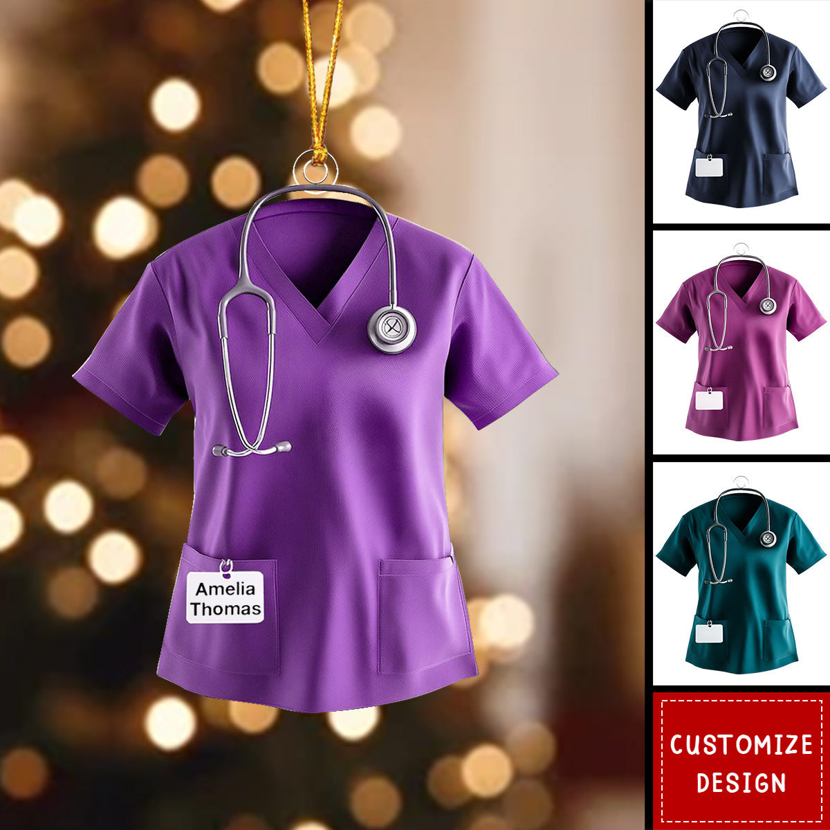 Personalized Scrub Acrylic Christmas Ornament-2024 New Release