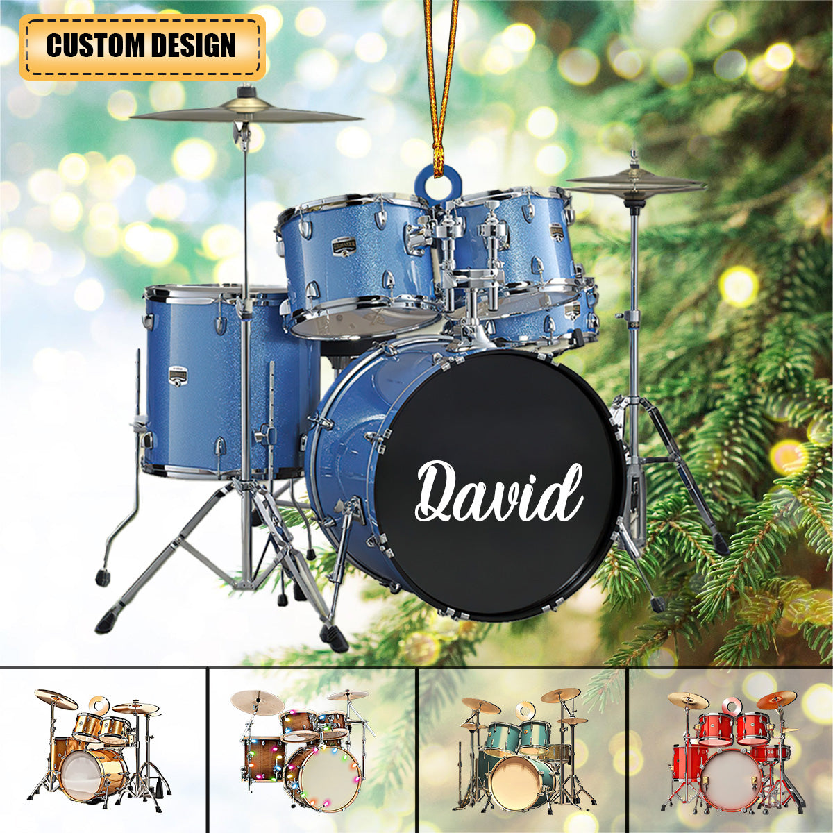 Personalized Drum Set Christmas Ornament Gift For Drummer Player - New Release