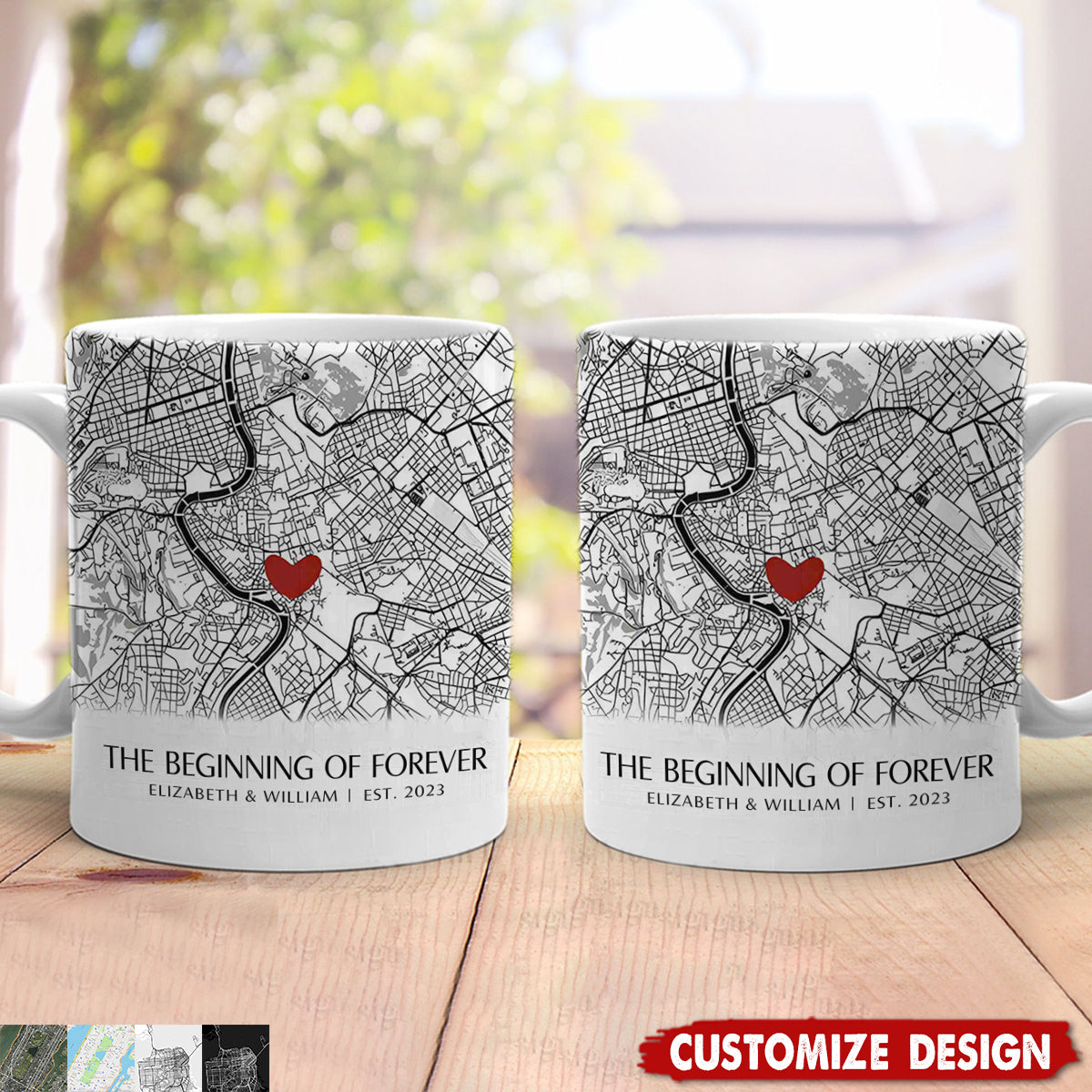 Where It All Began - Map Personalized Couple Mug - Gift For Husband,Wife,Anniversary
