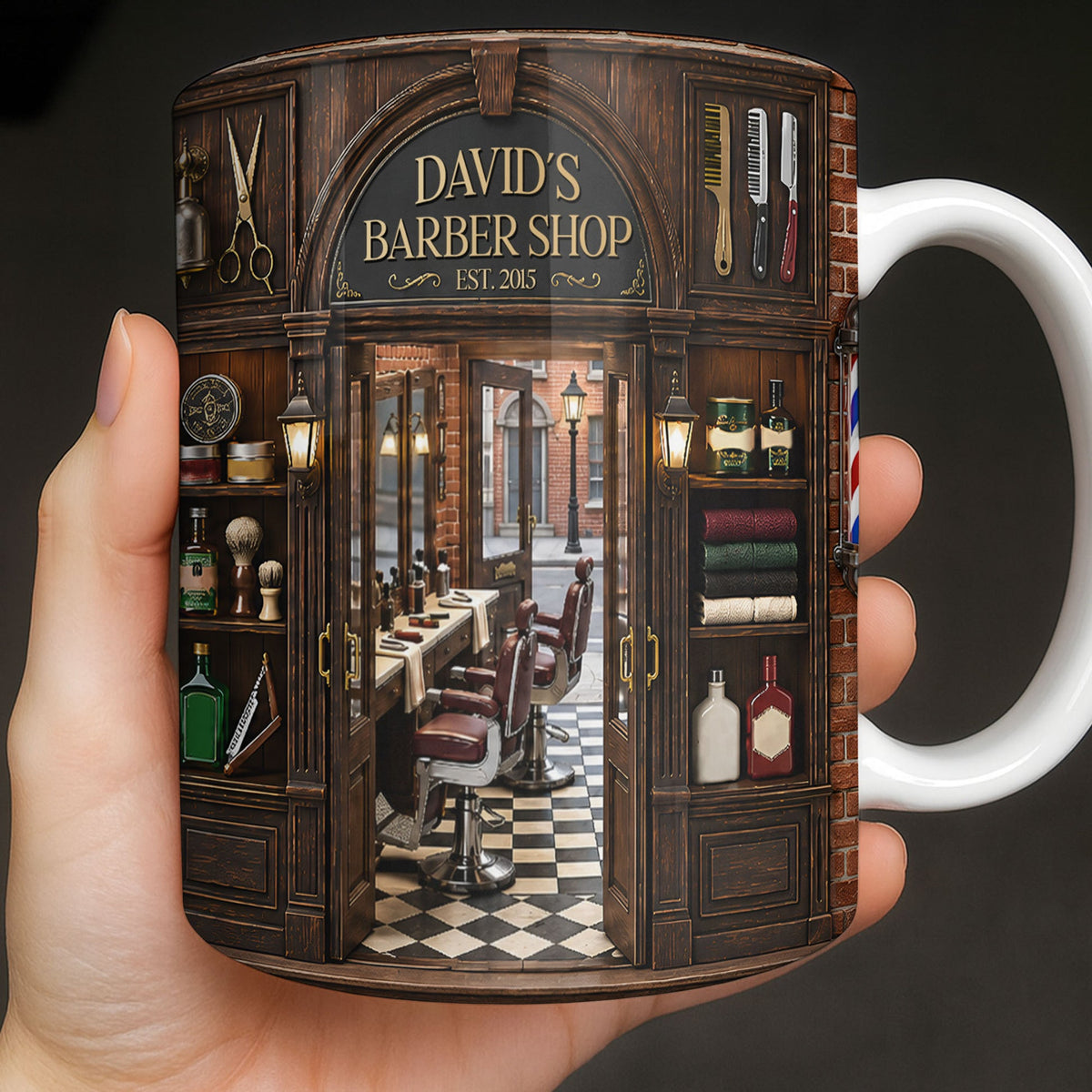 My Barber Shop, Personalized Coffee Mug, Gift For Barber Lovers