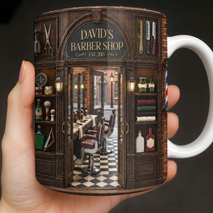 My Barber Shop, Personalized Coffee Mug, Gift For Barber Lovers