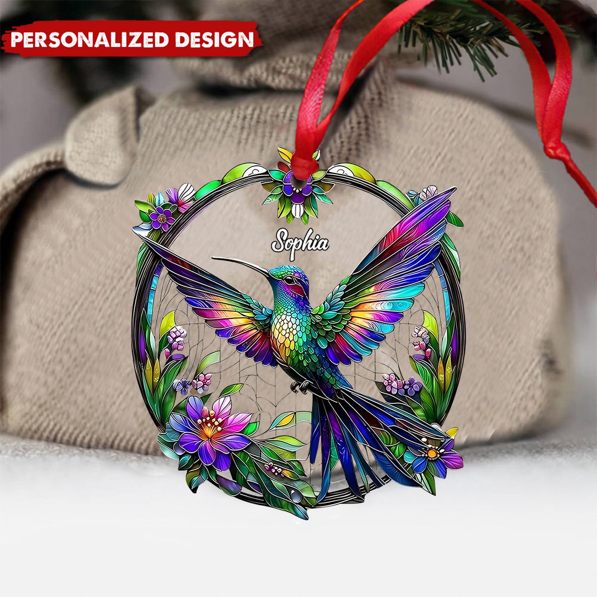 Beatiful Hummingbird-Personalized Hummingbird Ornament