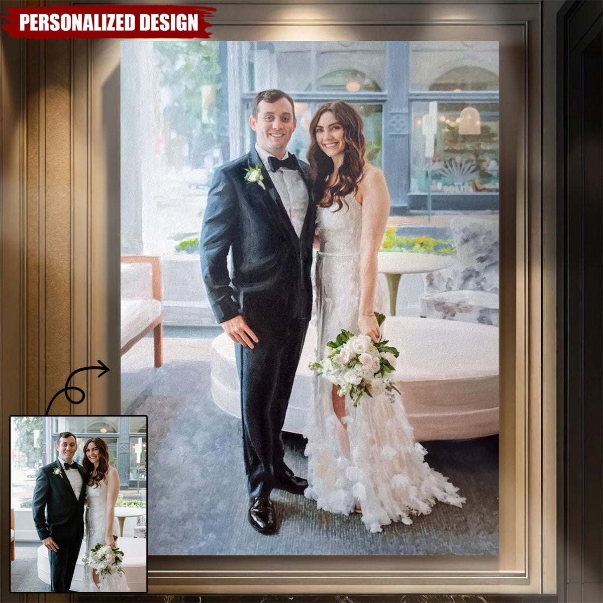 Personalized ORIGINAL Oil Painting From Photo-100% hand-painted-Great Wedding Gift Idea