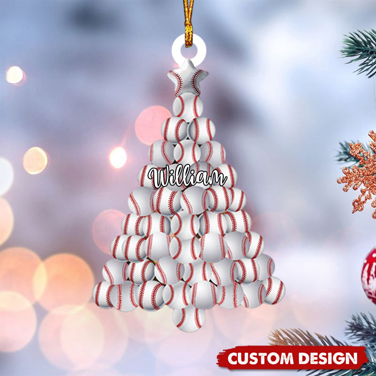 Personalized Baseball Christmas Ornament-Gift For Baseball Lovers-2024 New Release