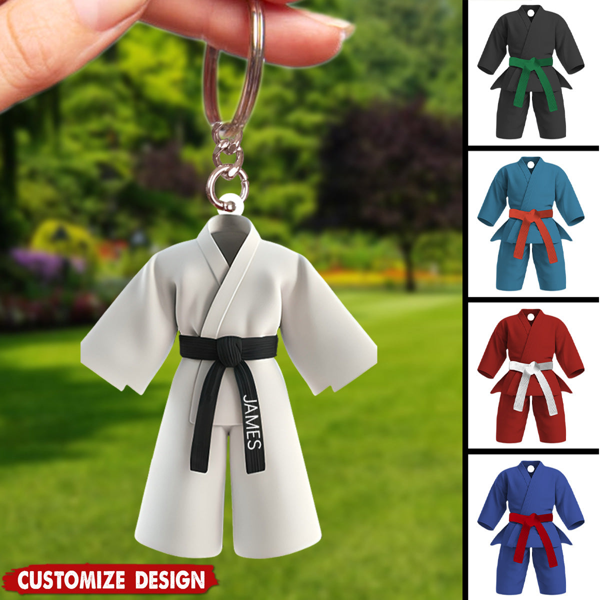 Black Belt Keychain - Personalized Gift For Karate,Jiu-Jitsu Lovers