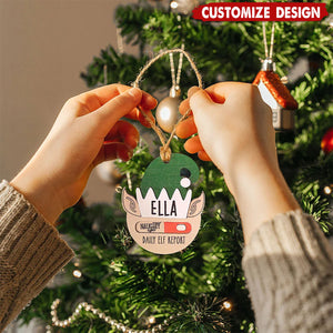 Personalized Daily Elf Report Christmas Ornament - Gift for Kids