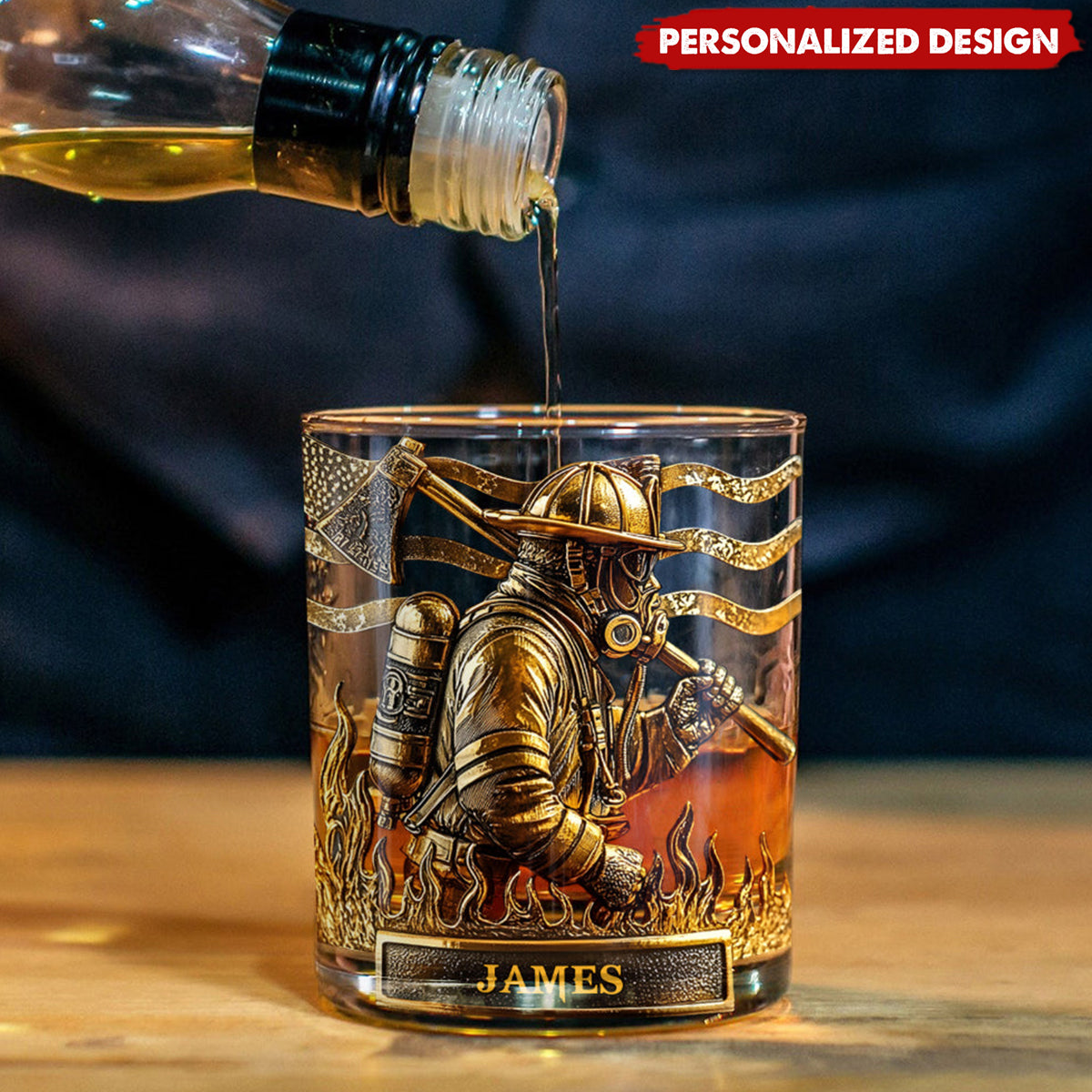 Proud Firefighter - Personalized Firefighter Whiskey Glass
