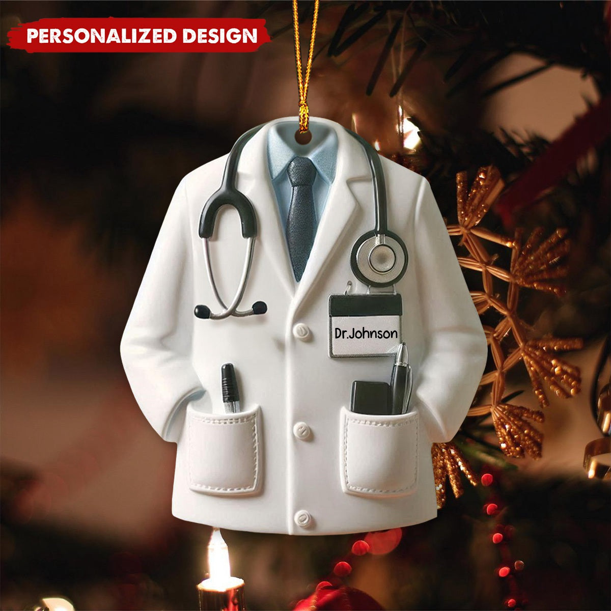 Personalized Doctor Blouse Christmas Ornament-Gifts For Medical Grad Healthcare Worker