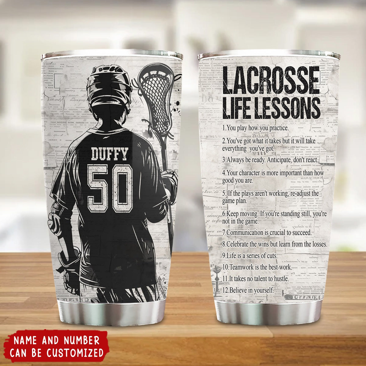 Personalized Lacrosse Boy Tumbler - Gift For Lacrosse Lovers