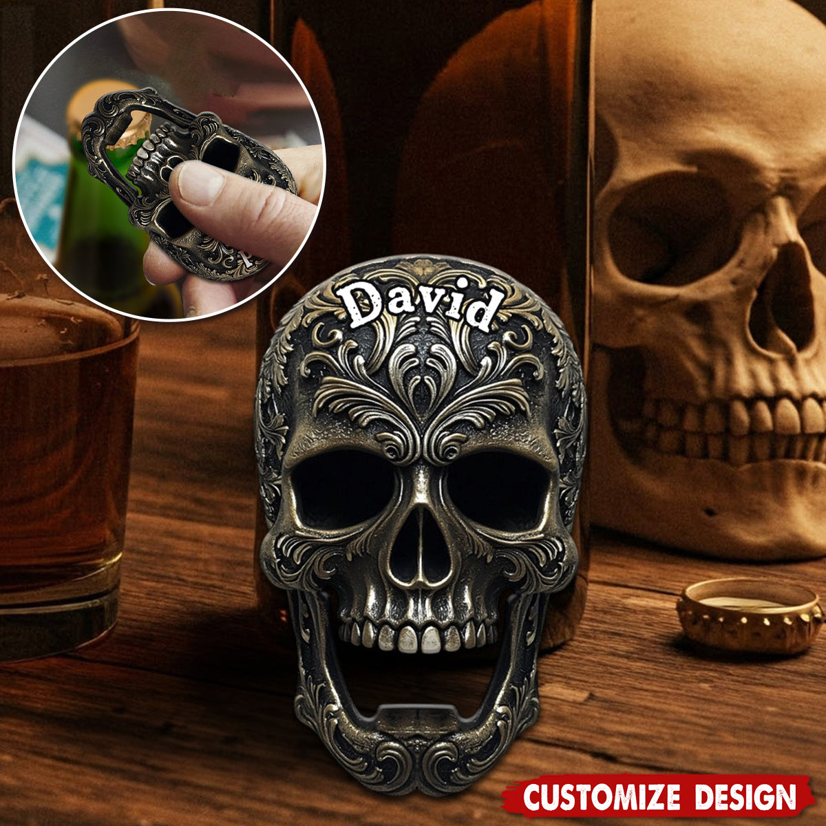 Cool Skull Bottle Opener - Personalized Beer Bottle Opener