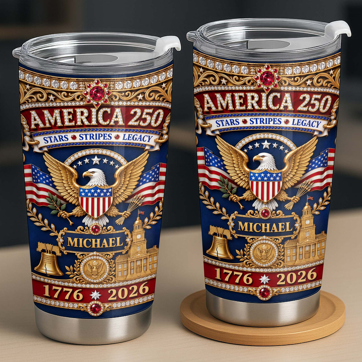 America Stars Stripes Legacy, Stainless Steel Tumbler, Gift For Patriots