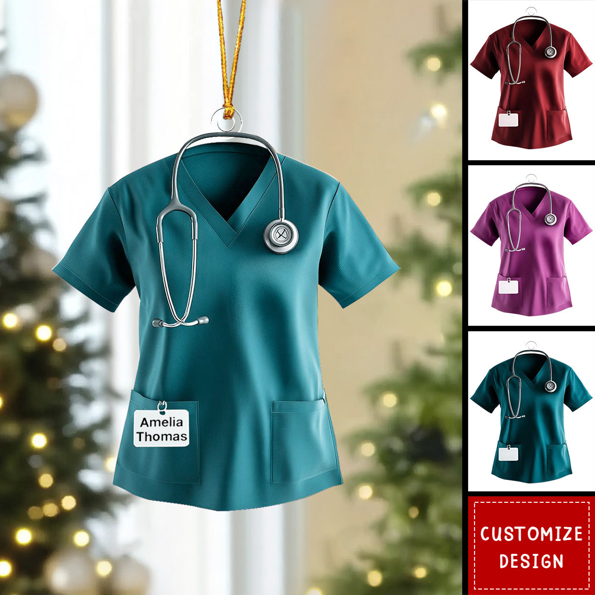 Personalized Scrub Acrylic Christmas Ornament-2024 New Release