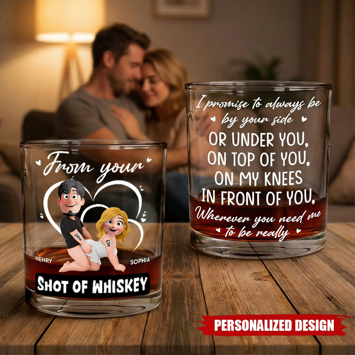 Personalized Promise To Always Be By Your Side Whiskey Glass -Gift For Whiskey Lovers