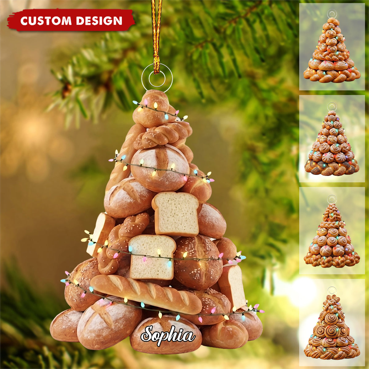 Personalized Sourdough Bread Ornament, Bakery Ornament